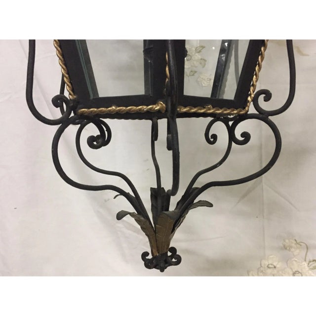 Mid 19th Century 19th Century Iron & Brass Painted Hanging Lantern For Sale - Image 5 of 10
