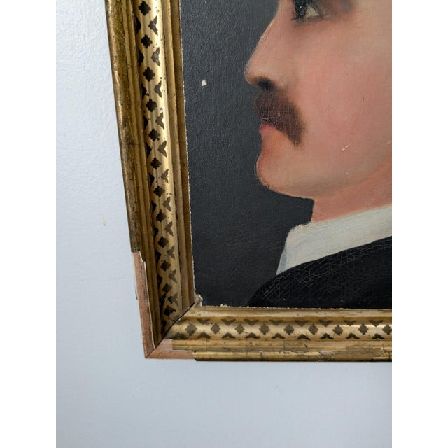 "Big Ear": 19th Century American Folk Painting of a Gentleman For Sale - Image 4 of 7