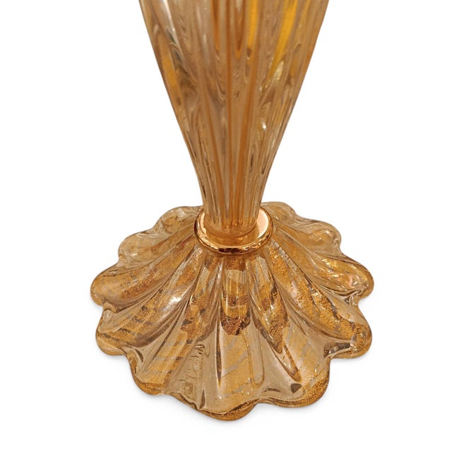Golden Murano Glass Table Lamps, Set of 2 For Sale - Image 5 of 6