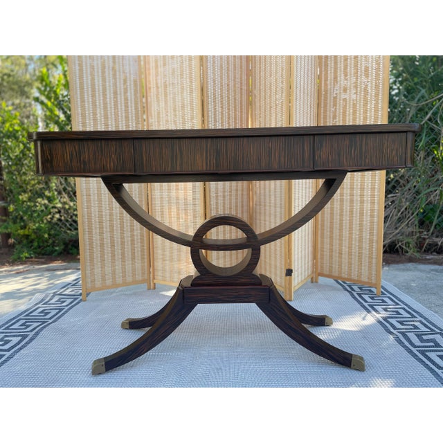 Console Table in Macassar Ebony With Boxwood Lines by John Richard For Sale - Image 4 of 12