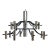 Contemporary ModerBlack and Chrome Candelabra Chandelier Ceiling Light Fixture For Sale