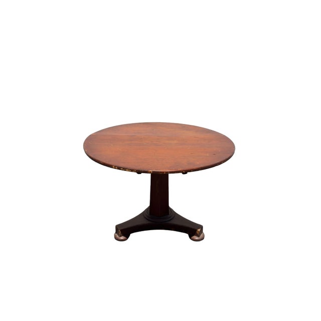 Antique 19th Century Empire Mahogany Round Pedestal Center Table For Sale - Image 4 of 7