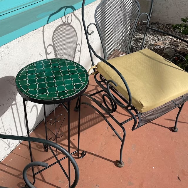 tiles table for An indoor / outdoor glazed Moroccan mosaic table, A very simple style, but with great handcraftsmanship....