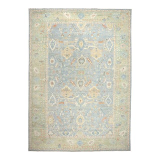 Oversized Light Blue Persian Sultanabad Rug - 16'03 X 22'07 For Sale