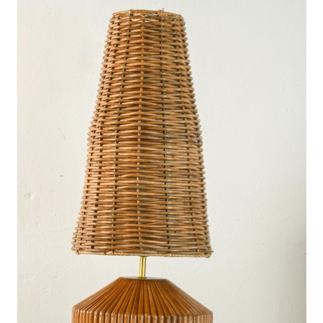 Pencil Reed Rattan 'Lumina' Table Lamp For Sale - Image 4 of 8