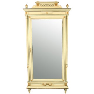 1900 Antique French Louis XVI Painted Armoire For Sale