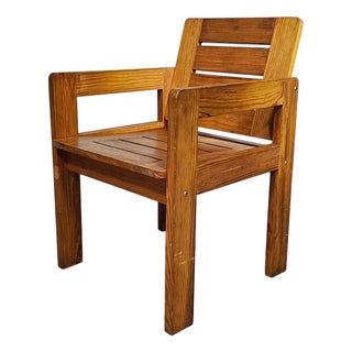 Pine Chair with Foldable Seat, 1970s For Sale