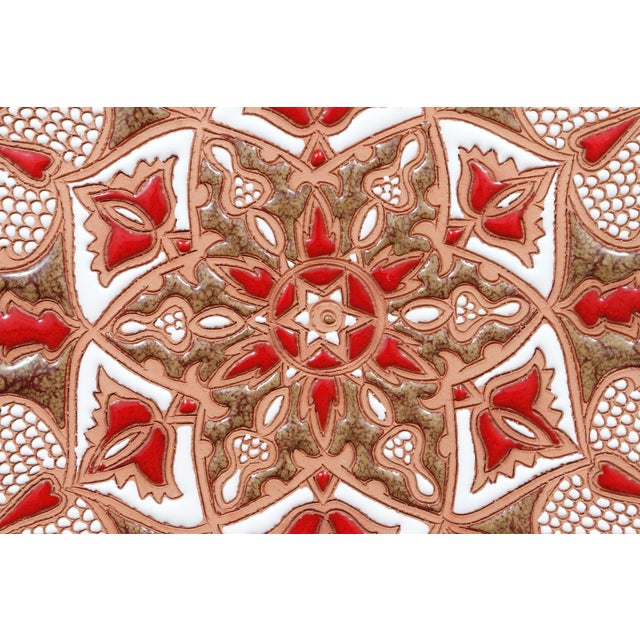 Greek Artisanal Red Clay Plate For Sale - Image 4 of 5