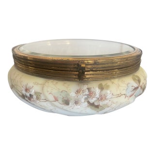 Victorian Era Wave Crest Molded Glass Dresser-Jewelry Box For Sale