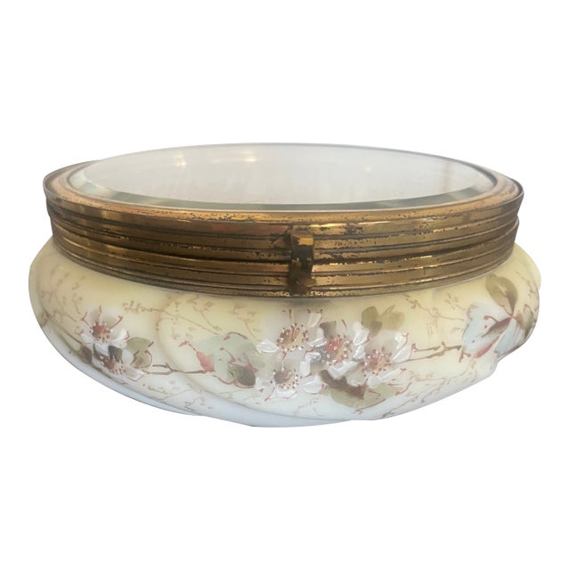 Victorian Era Wave Crest Molded Glass Dresser-Jewelry Box For Sale