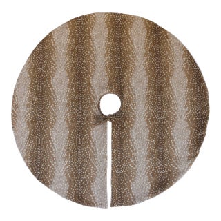 X-Large 55" Custom Tailored Deer Fawn Velvety Chenille Christmas Tree Skirt For Sale