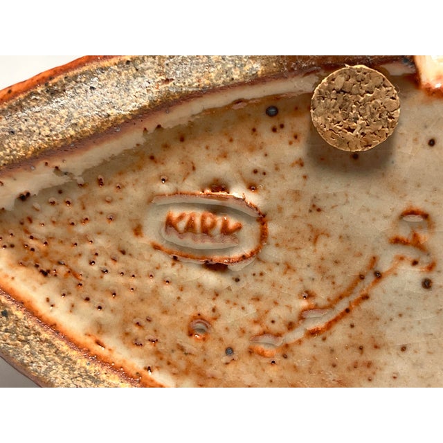 Set of Two Vintage Bruno Kark California Studio Pottery Stoneware Vases Signed For Sale In Los Angeles - Image 6 of 9