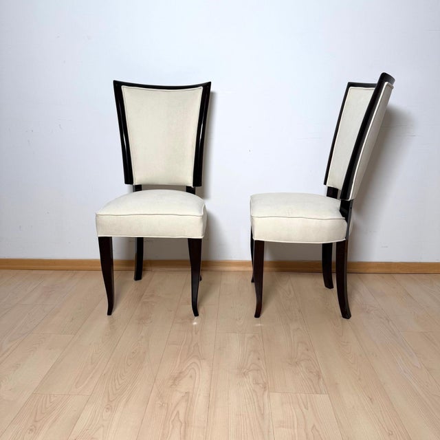 Art Deco Dining Chairs in Lacquer & Alcantara, Paris, 1930, Set of 10 For Sale - Image 9 of 18