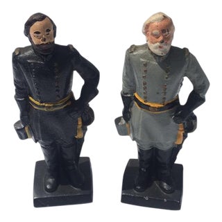 Vintage Cast Iron Civil War General Bookends - a Pair For Sale