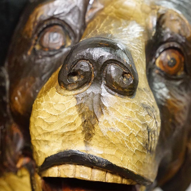 Antique Carved Wall Sculpture of a Hunting Dog’s Head, Ca. 1900s For Sale - Image 6 of 7