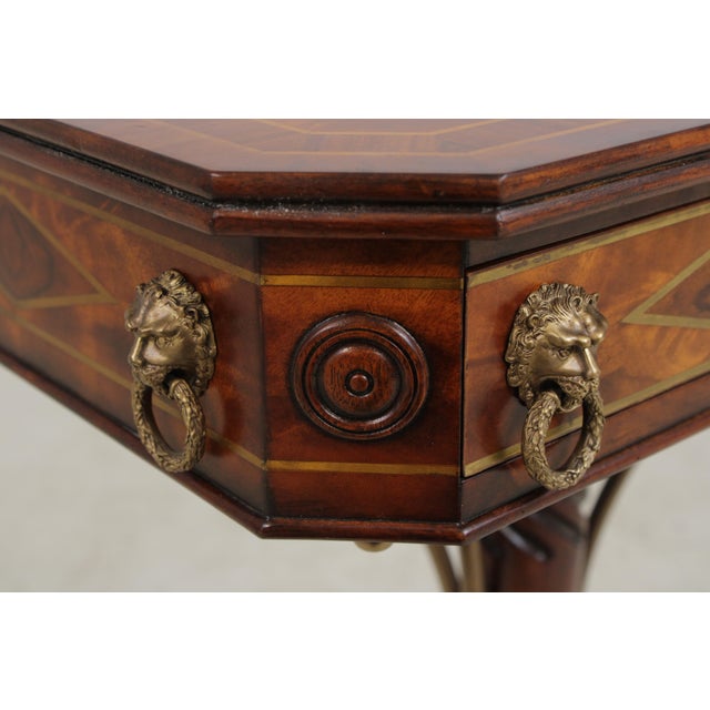 Brown Theodore Alexander Regency Style Mahogany Inlaid Table For Sale - Image 8 of 18