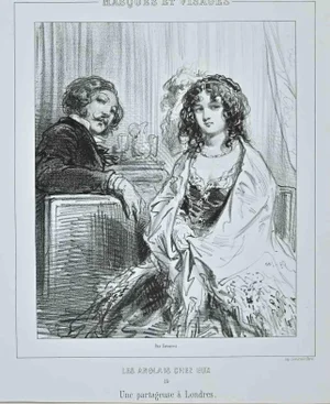 Paul Gavarni, Une Partageuse à Londres, Lithograph, 1850s