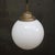 Vintage Pendant Lamp in White Opaline Glass and Brass For Sale - Image 5 of 7