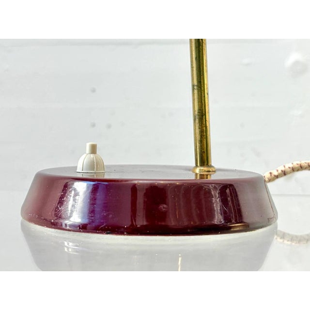Table Lamp with Brass Arm and Lacquered Metal Shade, Italy, 1950s For Sale - Image 15 of 17
