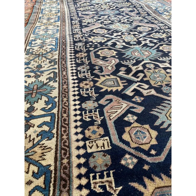 Antique Caucasian Bijov Design Runner Velvety-Wool Rug 4.1 x 9.9 For Sale - Image 9 of 14