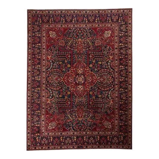 1960s Old Persian Tabriz Area Rug 10’0″ X 13’10” For Sale