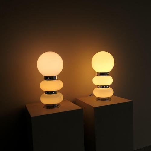 Lamps from Mazzega, Set of 2, in Good conditions. Up to 250V (Europe/UK Standard).The wiring of this item may be original...