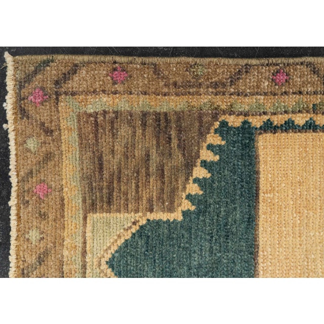 Early 21st Century Turkish Mini Rug Oriental Hand Knotted Vintage Rug 1'6" x 3' #21247 For Sale - Image 5 of 8