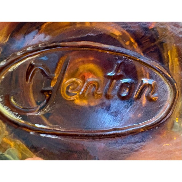 Mid-Century Modern Fenton Amber Glass Statement Vase, Tall Mid Century Style Sculptural Vase, Honey Tone Art Glass Decor For Sale - Image 3 of 8