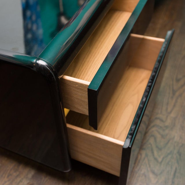 Lane Black Lacquer Nightstands A Pair Chairish