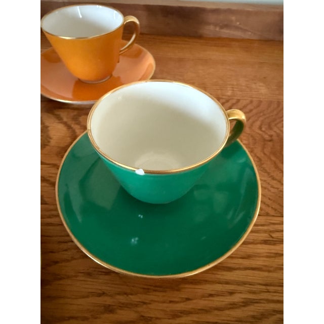 White 1960s Richard Ginori Set of 6 Espresso Cups and 7 Saucers Multicolor - 13pcs For Sale - Image 8 of 10