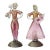 Murano Vintage Sommerso Pink Gold Flecks Italian Art Glass Male Female Farmer Figure Sculptures - A Pair For Sale