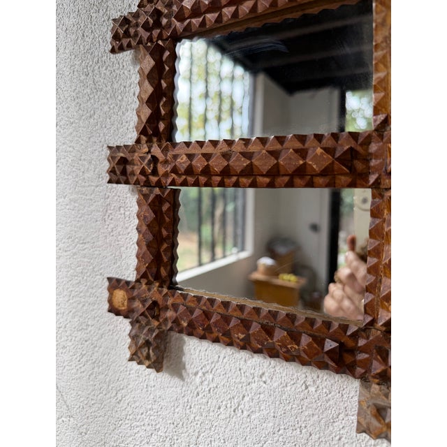 Tramp Art Mirror Frames, 1890s, Set of 2 For Sale - Image 17 of 18