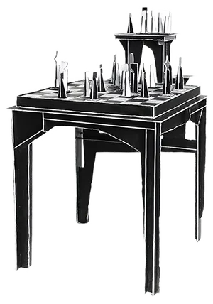 Protopunk Chess Table and Chess Set by Kiki van Eijk & Joost van Bleiswijk