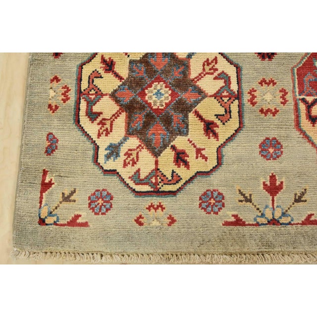 Kazak Runner 2’8” X 9’5” Gray Wool Tribal Hand-Knotted Oriental Rug For Sale - Image 10 of 13