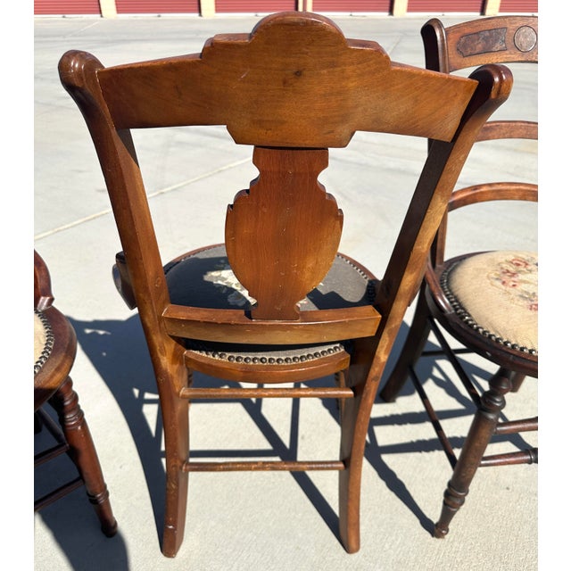 Set of 3 Antique 19th Century Needlepoint Chairs For Sale - Image 9 of 12