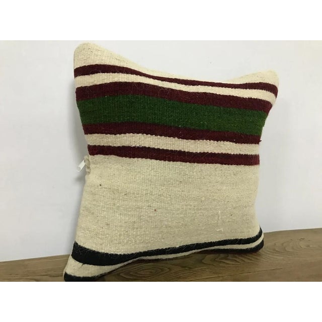Neutral Decorative Kilim Cushion, 1960s For Sale - Image 4 of 6