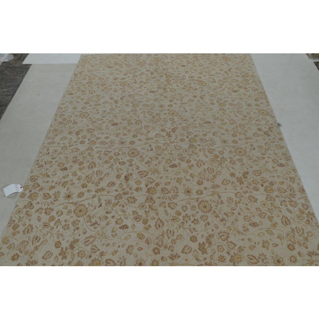 Traditional Rug & Kilim’s European Tudor Style Flat Weave in Gray With Gold Floral Pattern For Sale - Image 3 of 8