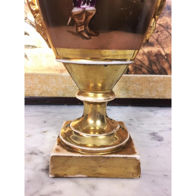 Early 19th Century Baluster Vase in Porcelain Paris Painted & Gilded by Hand, 1800s For Sale - Image 11 of 14