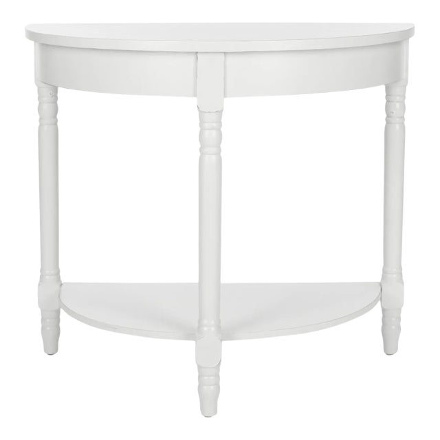 Half Round Console in Shady White For Sale