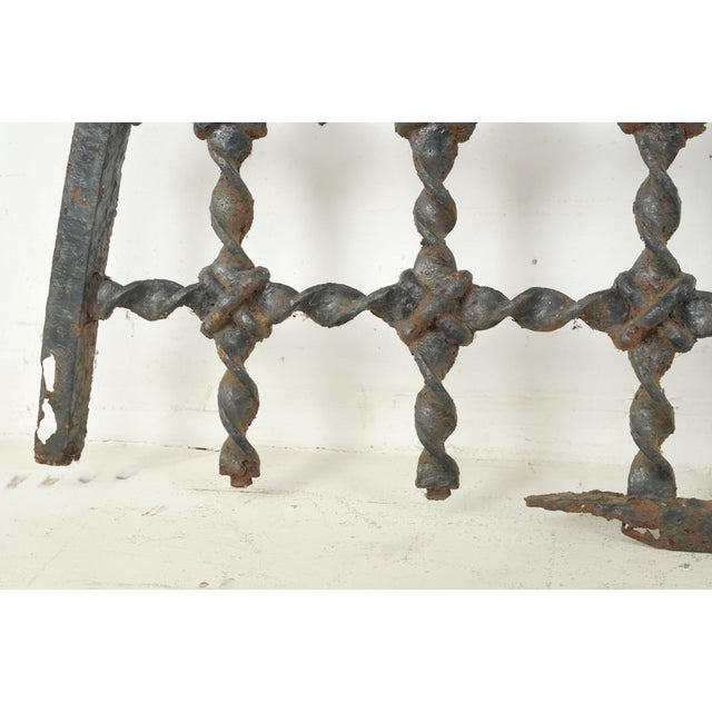 Antique Gothic Wrought Iron Window Grille Transom For Sale - Image 6 of 10