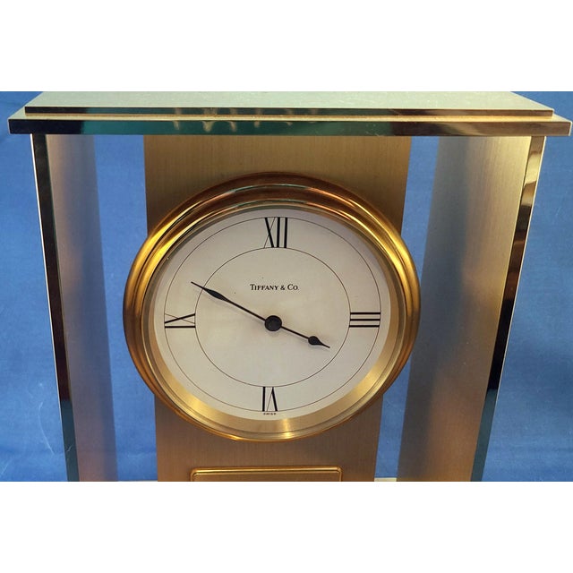 Tiffany & Co. Swiss Made Quartz Brass Mantel Clock Chairish
