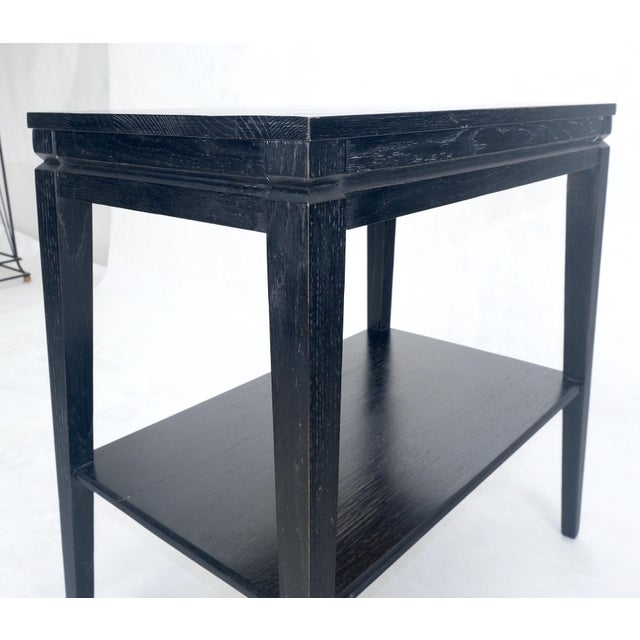 Wood Cerused Oak Two Tier Rectangle Side End Table Brown Saltman Attributed MINT For Sale - Image 7 of 10
