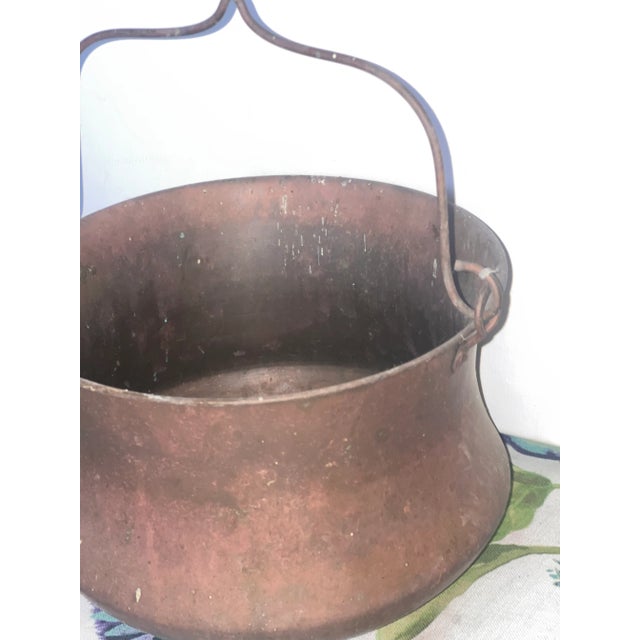 Mid-Century Modern Late 19th Century Handmade Solid Brass Cauldron For Sale - Image 3 of 6