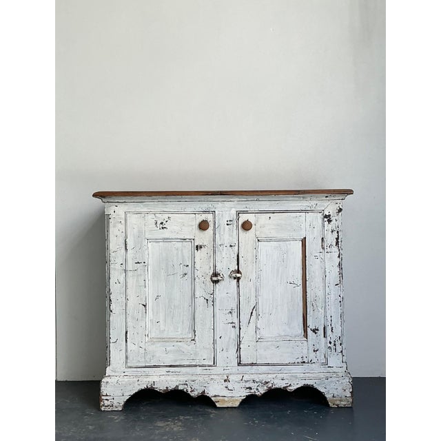 Antique White Distressed Wooden Primitive Sideboard For Sale In West Palm - Image 6 of 12