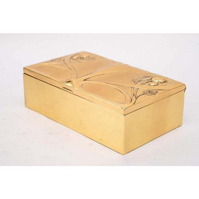 Jugendstil Brass Jewelry Box, Vienna, 1908 For Sale - Image 4 of 12