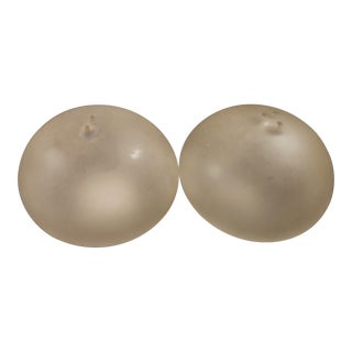 Mid-Century Modern Frosted Glass Orb Salt & Pepper Shakers- a Pair For Sale