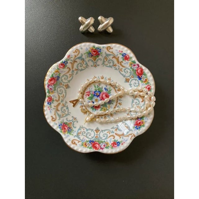 Ceramic Early 20th Century English Red Roses Porcelain Jewelry Dish For Sale - Image 7 of 18
