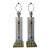 1980s Vintage Sciolari Style Brass & Clear Ribbed Lucite Table Lamps – Pair For Sale