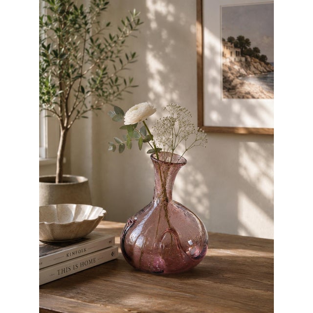 Amethyst Bullicante Glass Vase, Murano, 1990s For Sale - Image 4 of 13