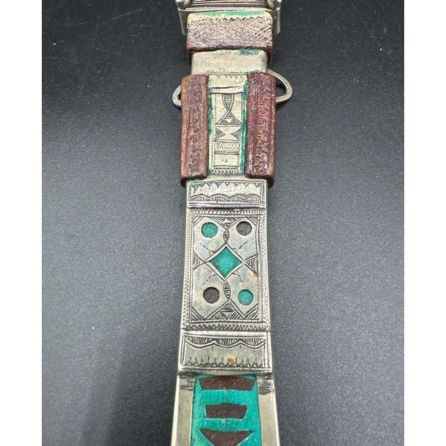 Tuareg Dagger With Hand Tooled Leather & Metal Scabbard For Sale - Image 14 of 16